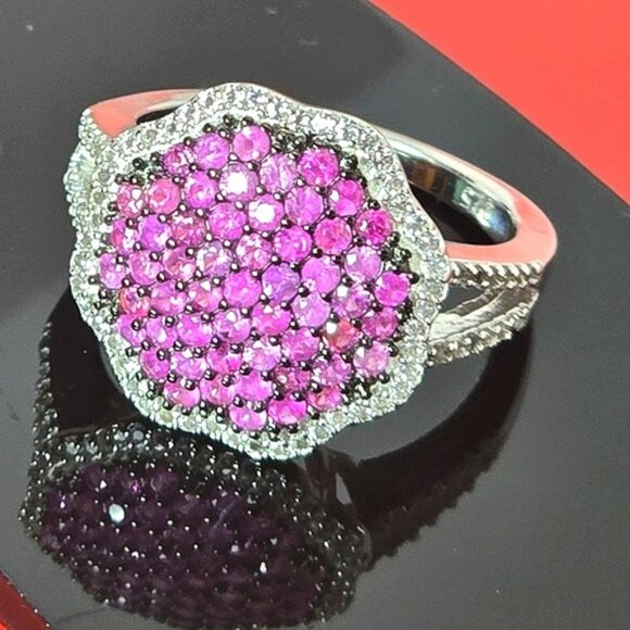 925 Sterling Silver Ring SZ 6 with Natural Pink Sapphire Gemstone - Picture 10 of 10